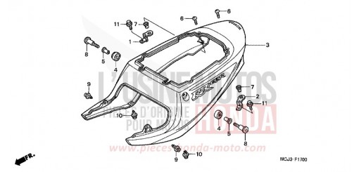 CAPOT ARRIERE (CBR900RRY,1/RE1) CBR900RR1 de 2001